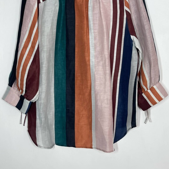Apiece Apart Isli Viola Top Women's SZ 10 Alhambra Stripe Linen Silk Blend - Picture 8 of 12